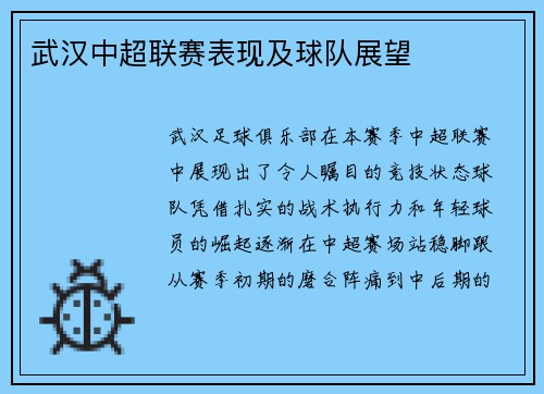 武汉中超联赛表现及球队展望
